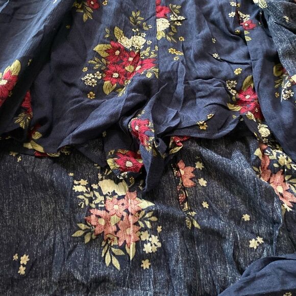 Hem & Thread | Blue Floral Maxi Shorts Romper Open Back | NWT | M - Picture 6 of 6